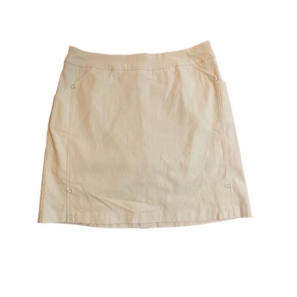 Coconut Row Palm Beach Elastic Waist White Skort With Pockets Size 8 - Picture 1 of 3